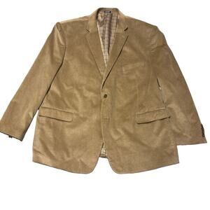 Saddlebred Mens 52R Corduroy Blazer Sport Coat Brown Cotton Two Button Jacket